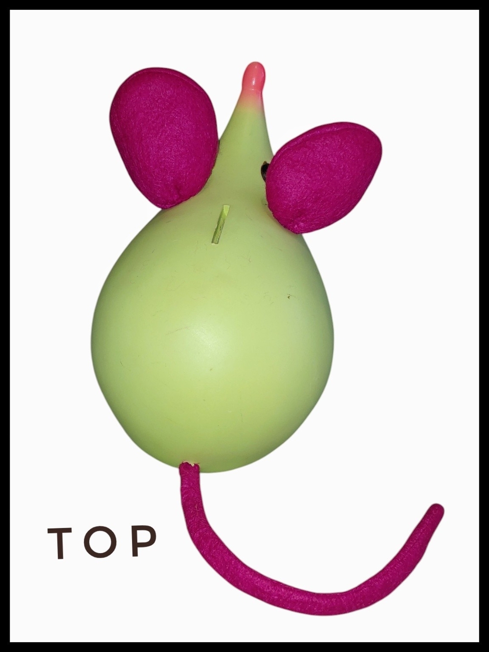 Vintage Mouse Coin Bank - Lime Green & Magenta - Picture 4 of 7
